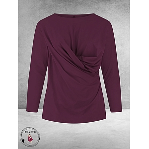 Plus Basics  Shirt Twisted Langemouw Burgundy